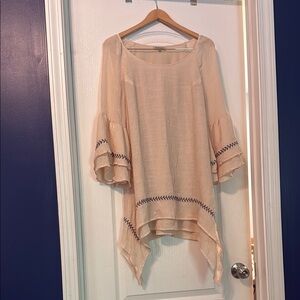 Women's Cream Top with Embroidered Details